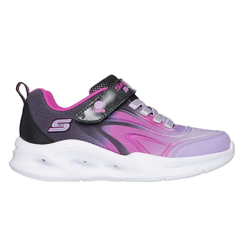 SKECHERS S-LIGHTS: SOLA GLOW - COLOR BREEZE GIRLS SHOES (303713L-BKMT)