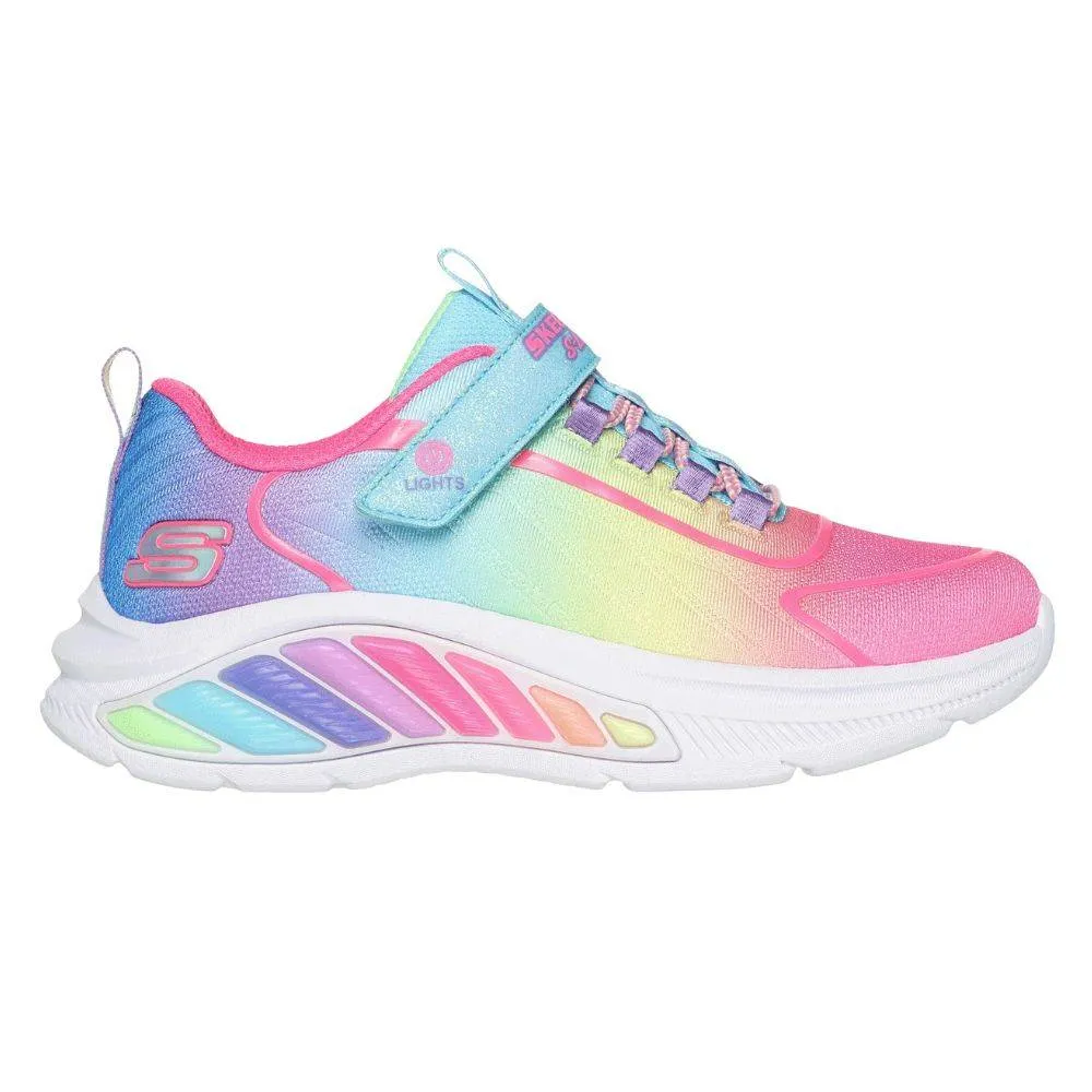 SKECHERS RAINBOW CRUISERS - LIGHTED BUNGEE & STRAP GIRLS SNEAKER (303721L-LVMT)