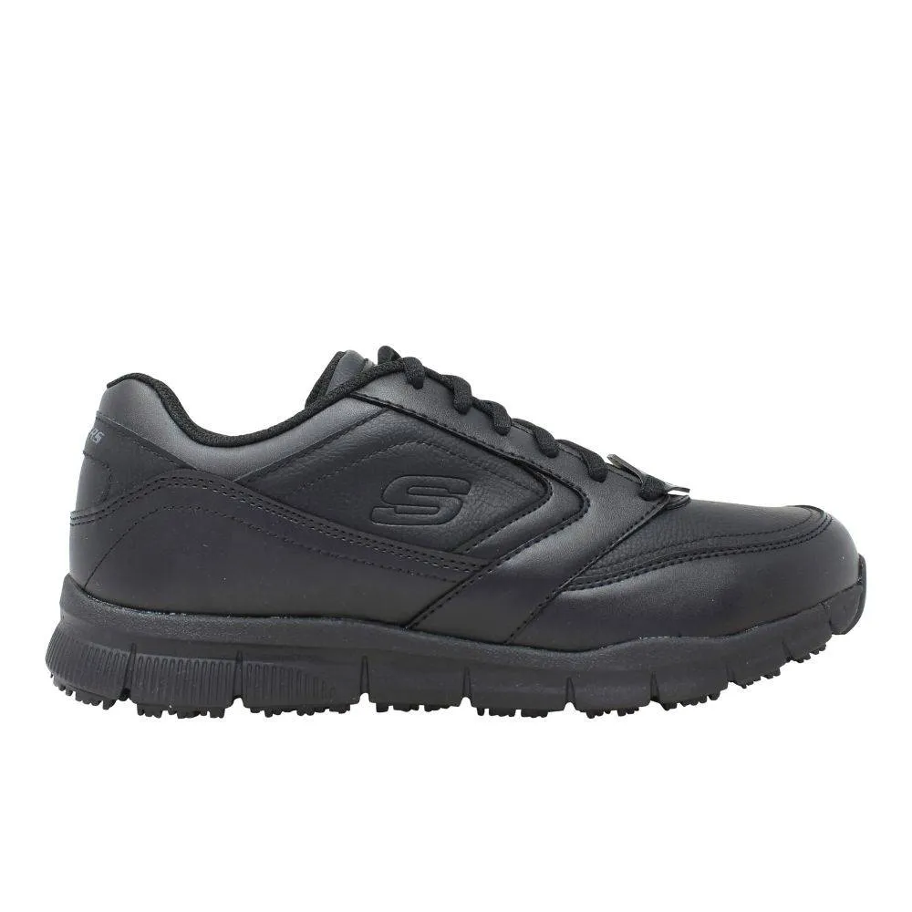 SKECHERS WORK RELAXED FIT NAMPA MENS SLIP RESISTANT SHOES (77156-BLK)