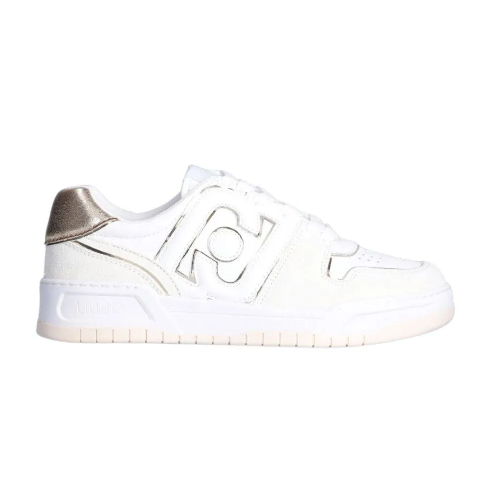 LIU JO LEATHER BASKETBALL SNEAKERS WITH MAXI LOGO (BA3095PX310S1052)