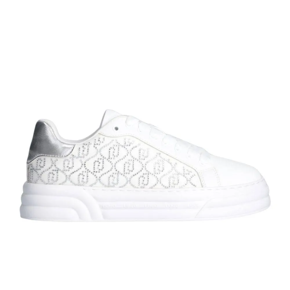 LIU JO CLEO 12 - PLATFORM SNEAKERS WITH RHINESTONE LOGO (BA4013EX23701111)