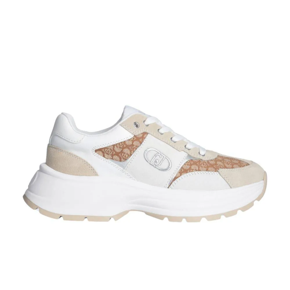 LIU JO EVA 02 - SUEDE MONOGRAM SNEAKERS (BA5065PX617S3661)