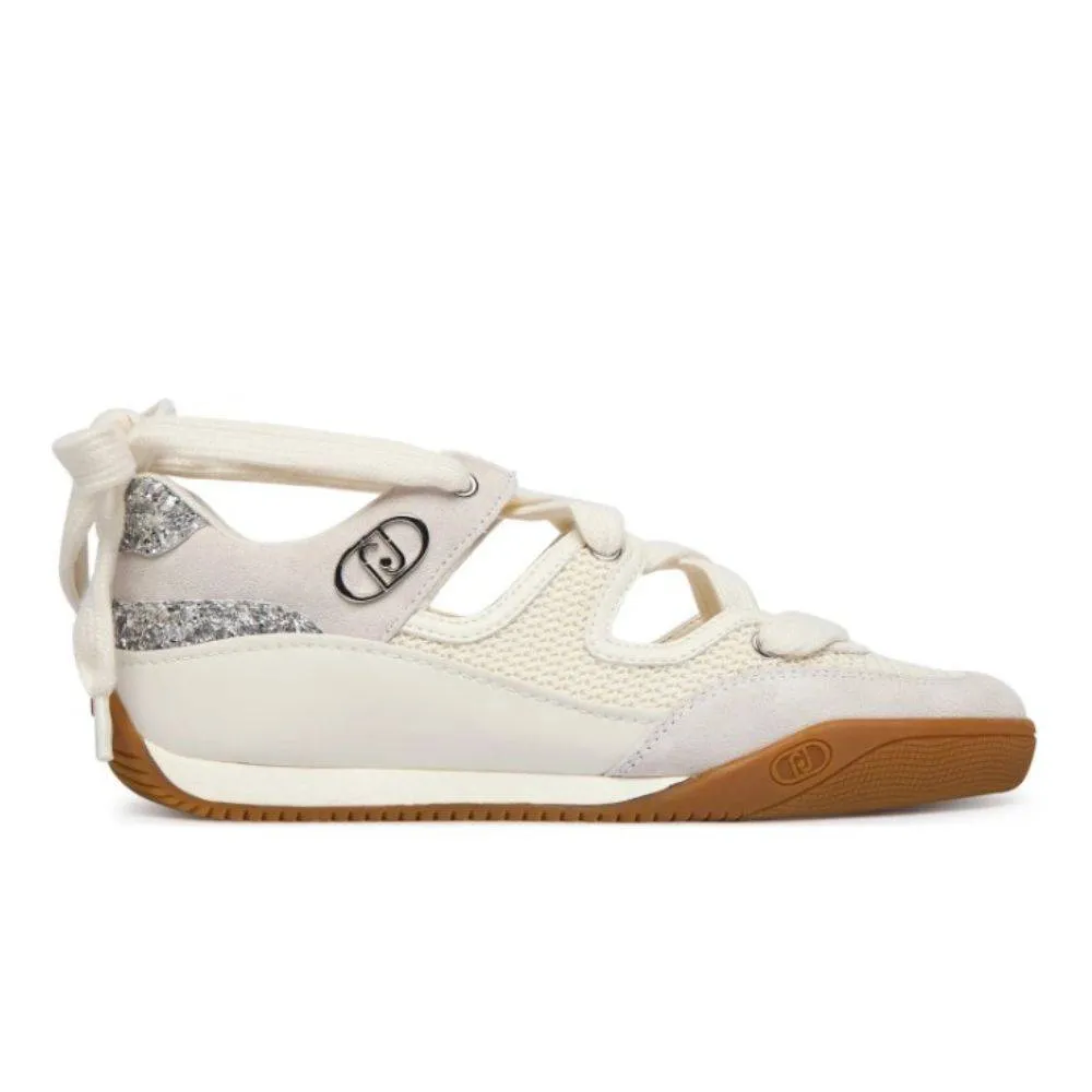 LIU JO LEWIS 03 - SUEDE BALLET SNEAKERS WITH GLITTER INSERTS (BA6037TX306S1400)