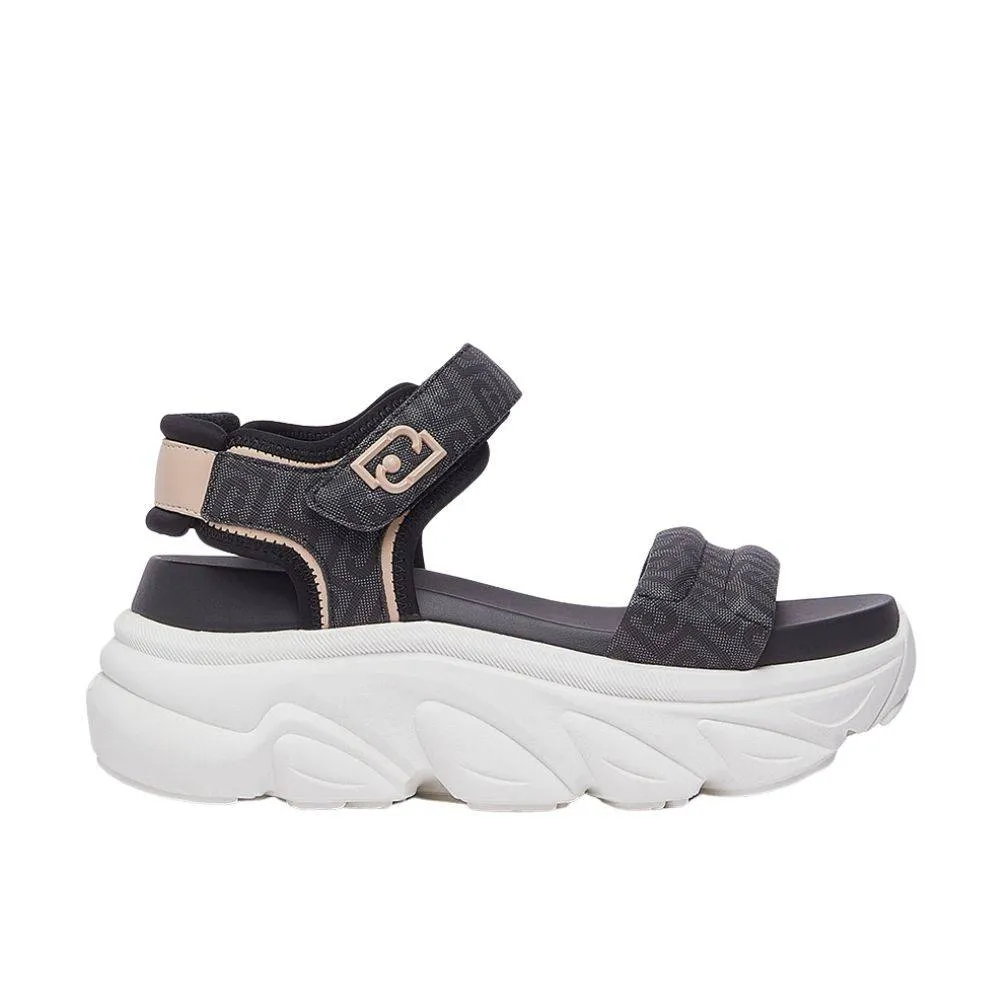 LIU JO STEFFY SANDAL 01 - CHUNKY SANDAL MONOGRAM SAFFIANO (BA6083EX339S1007)