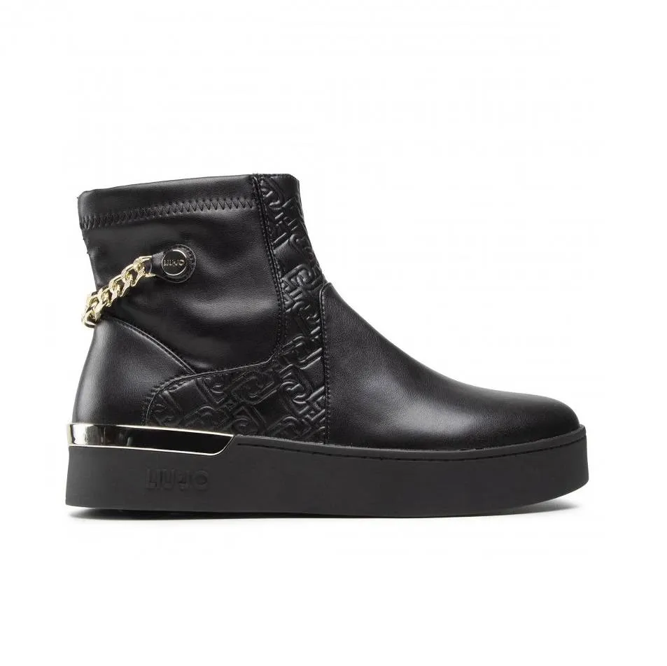 LIU JO SILVIA 43 - CHEALSEA BOOTS WITH JEWEL CHAIN (BF1087EX11422222)