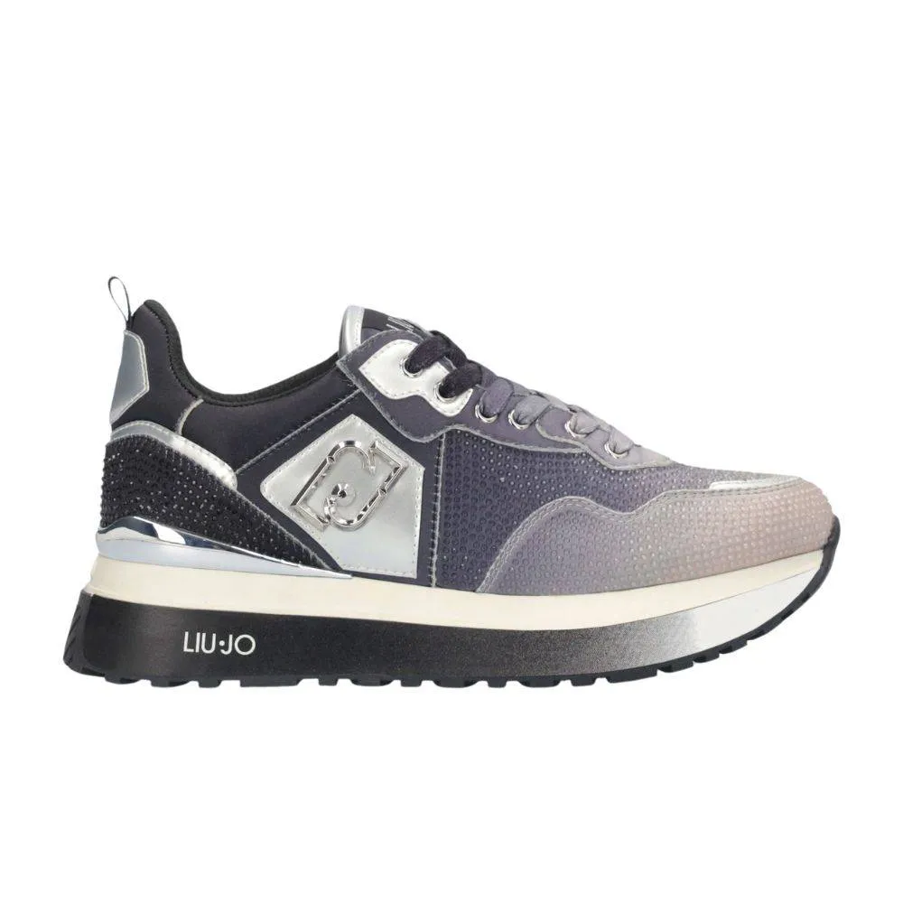 LIU JO MAXI WONDER PLATFORM SNEAKERS WITH ALL OVER RHINESTONES (BF5009TX00100054)