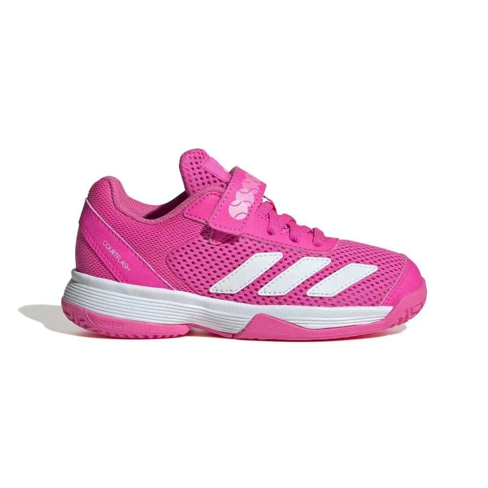 ADIDAS KIDS COURTFLASH HOOK-AND-LOOP TENNIS SHOES (JR4428)