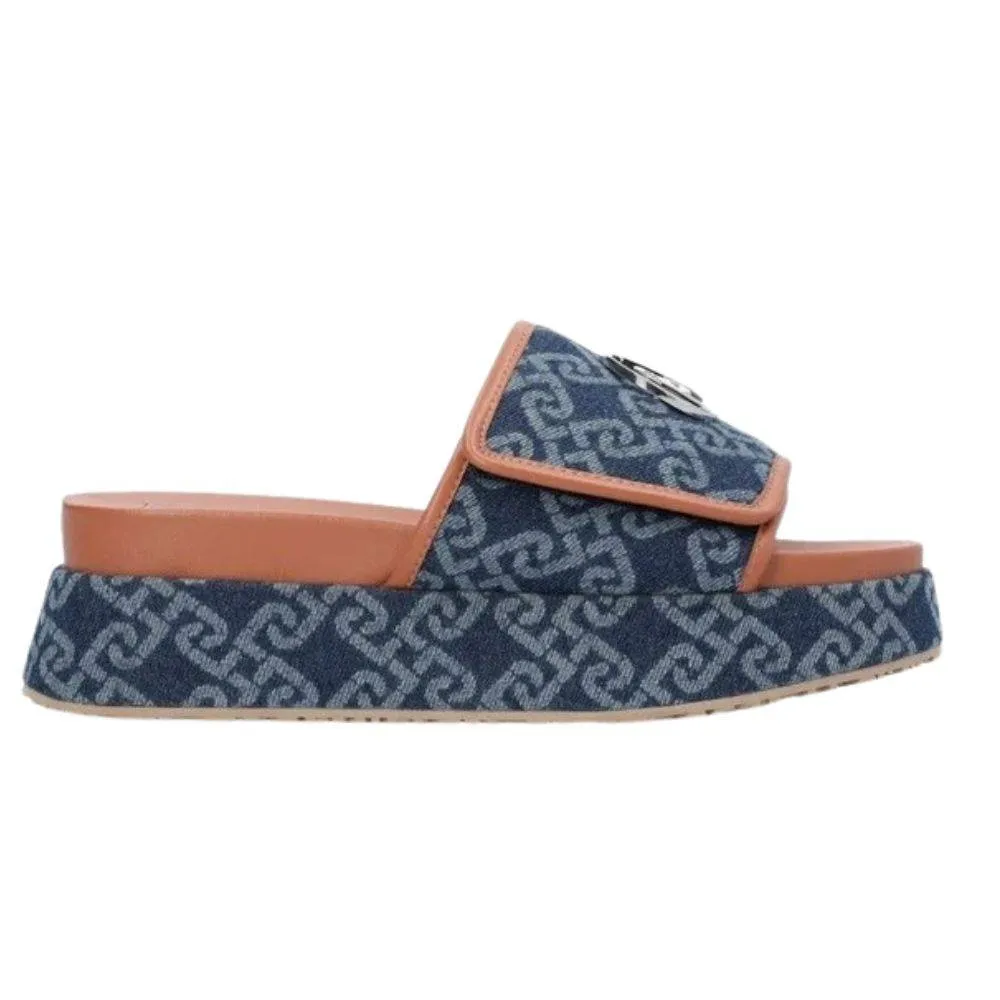 LIU JO FRIDA 26 - MONOGRAM FLATFORM SANDALS (SA3029TX30700737)