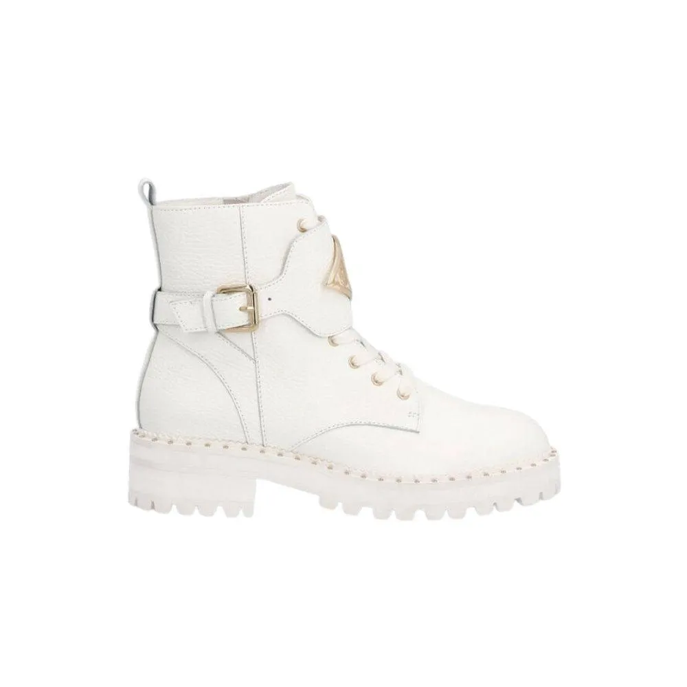 LIU JO PINK 127 BIKER LEATHER COMBAT BOOTS (SF1017PX10801111)
