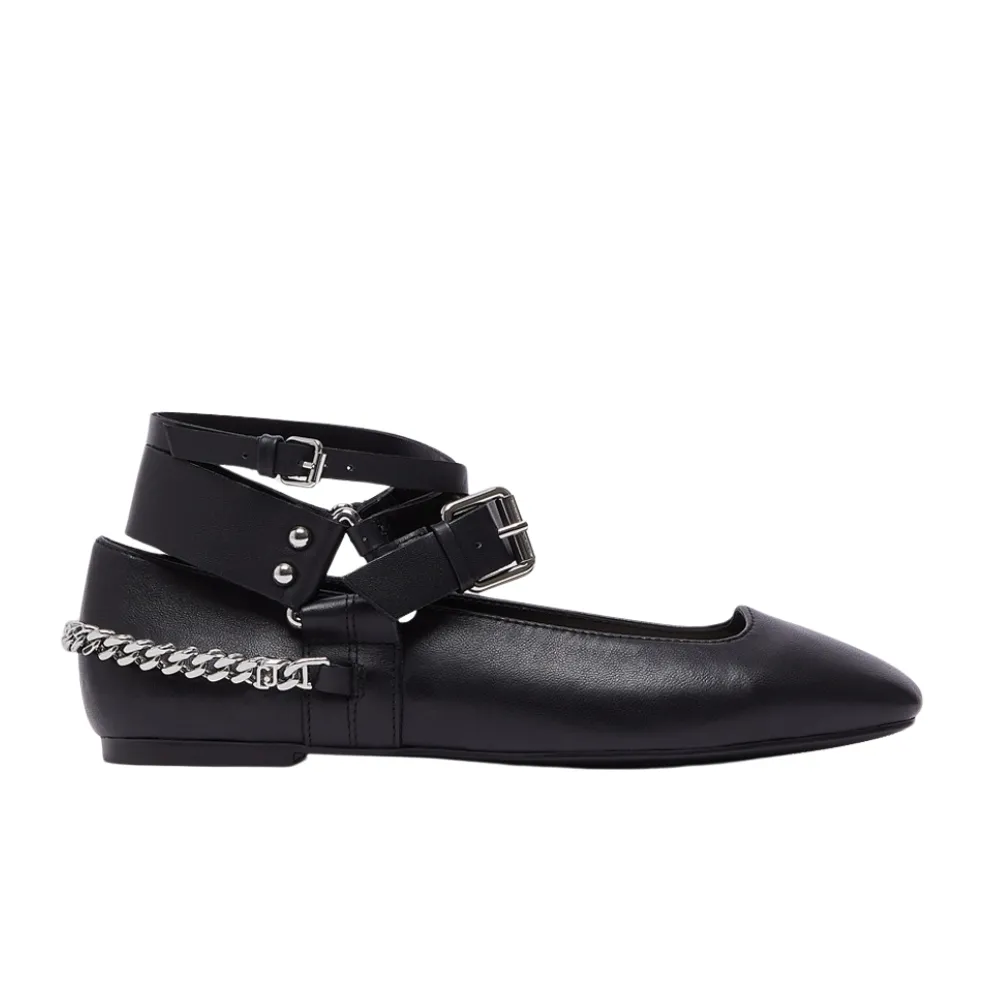 LIU JO BRIGITTE 18 - LEATHER BALLERINA FLATS (SF6077P010222222)