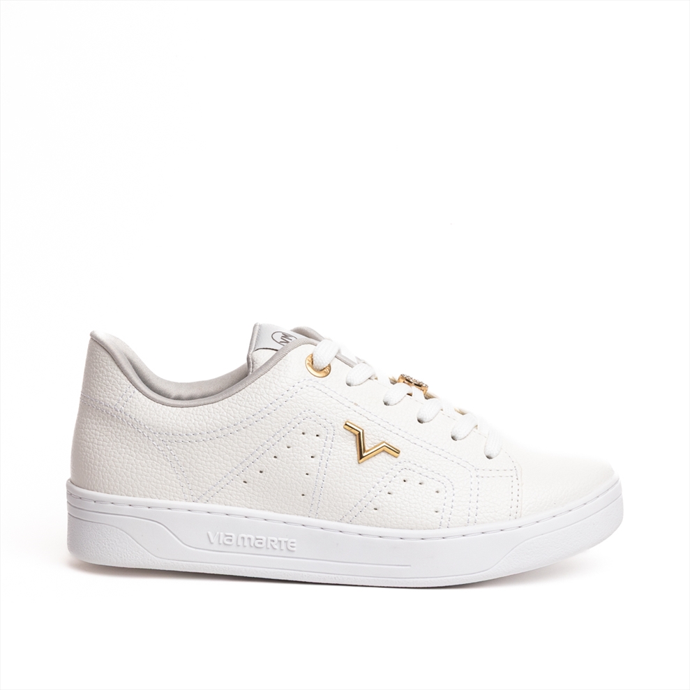 Via Marte Court Sneakers with V Gold Logo