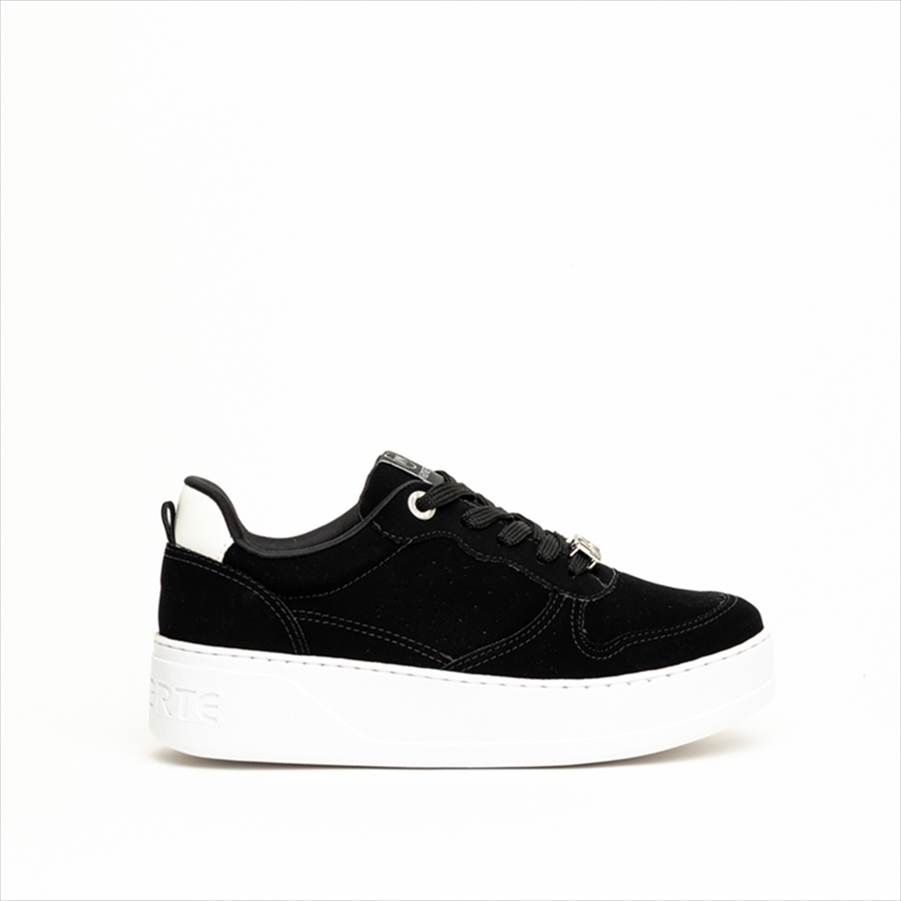 Via Marte Lace Up Textile Court Flat Sneakers