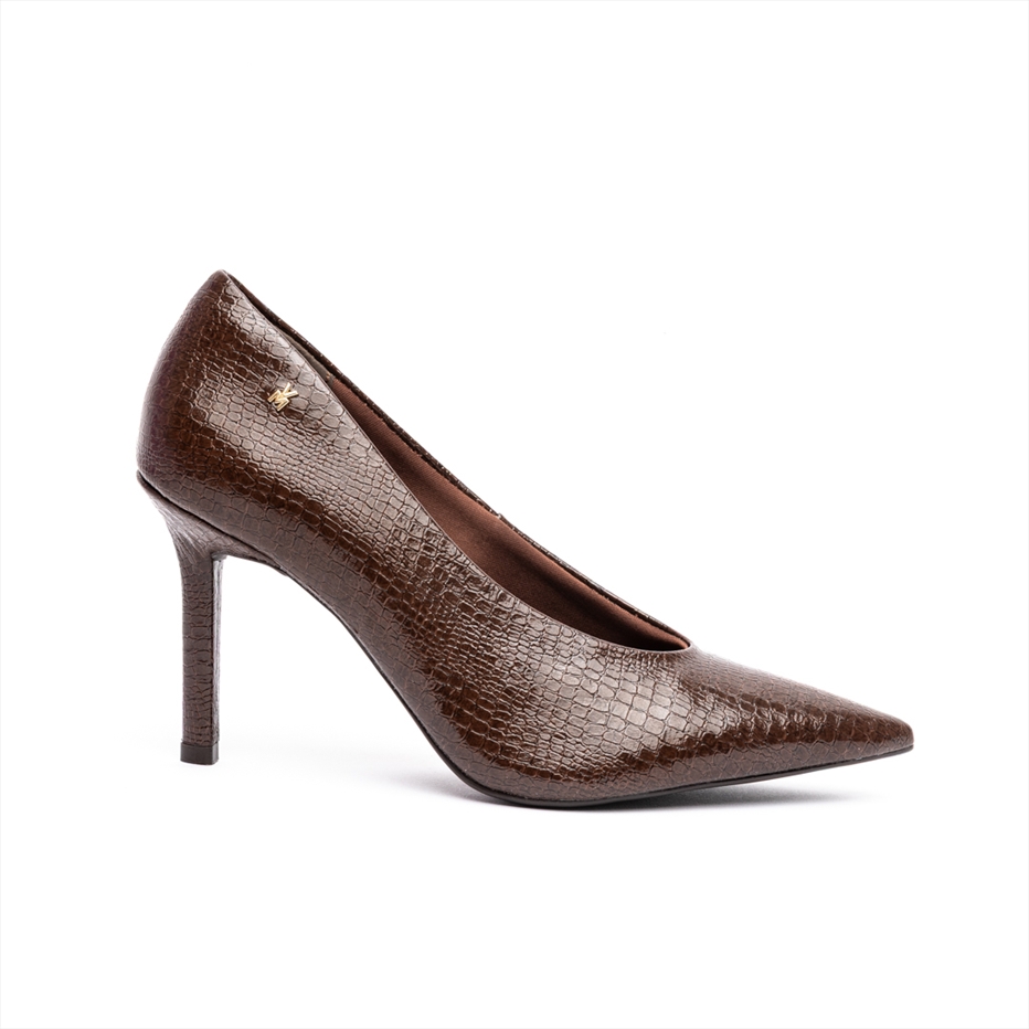 Via Marte Croc Effect Timeless Medium Stiletto Heel Pumps