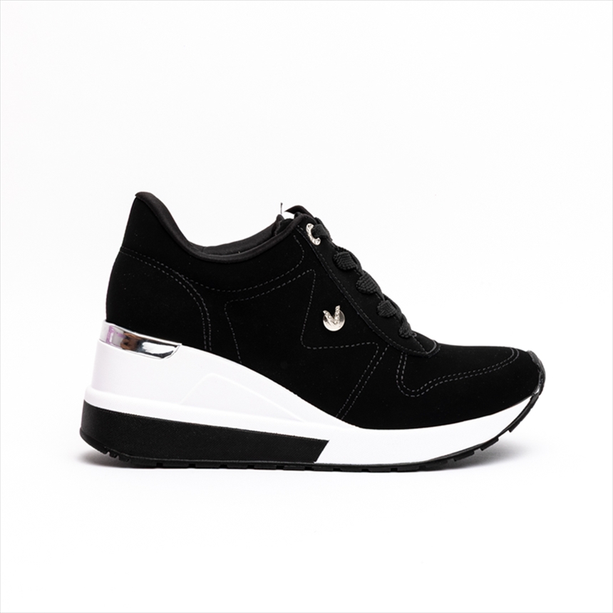 Via Marte Fashion High Wedge Sneakers with Brand Emblym On Laces