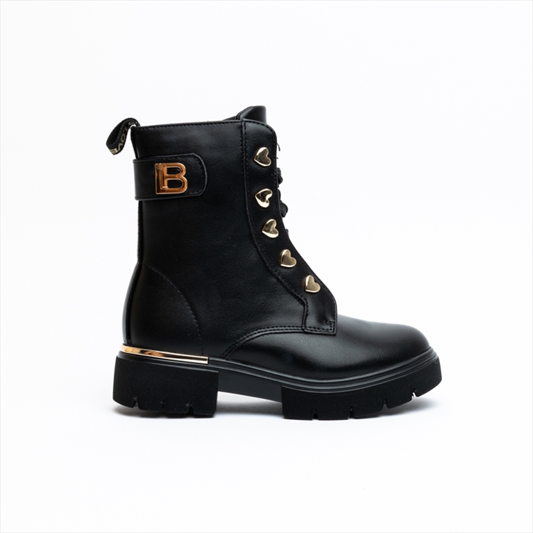 Laura Biagiotti Elegant Girls Boots with Gold Trim Heart Details