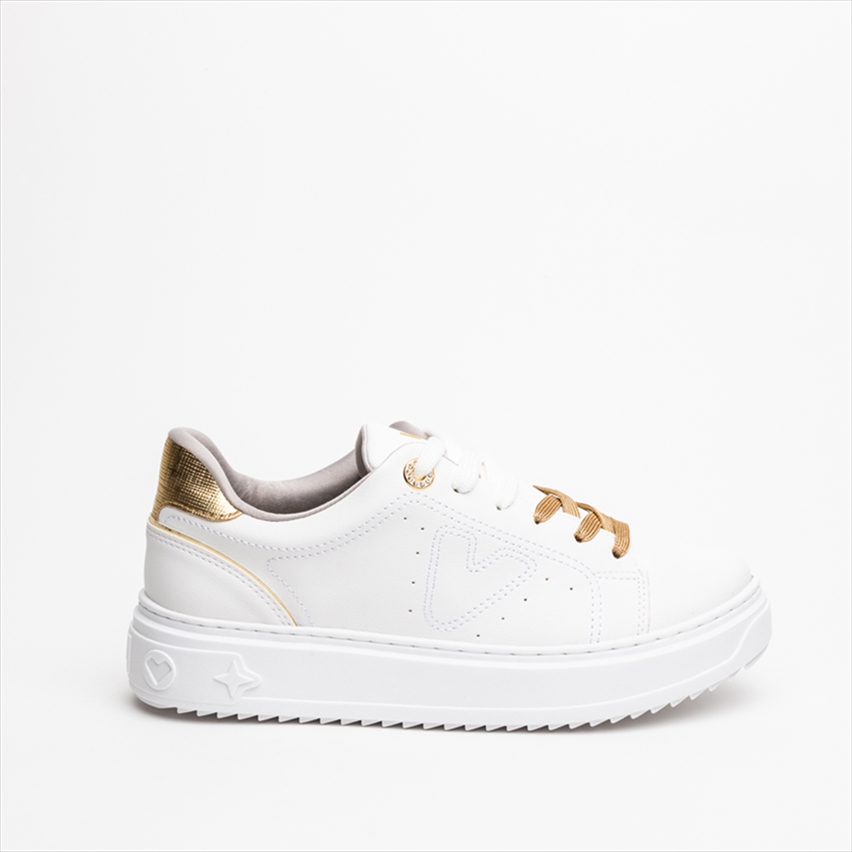 Via Marte Gold Detail Sneakers with Contrast Laces