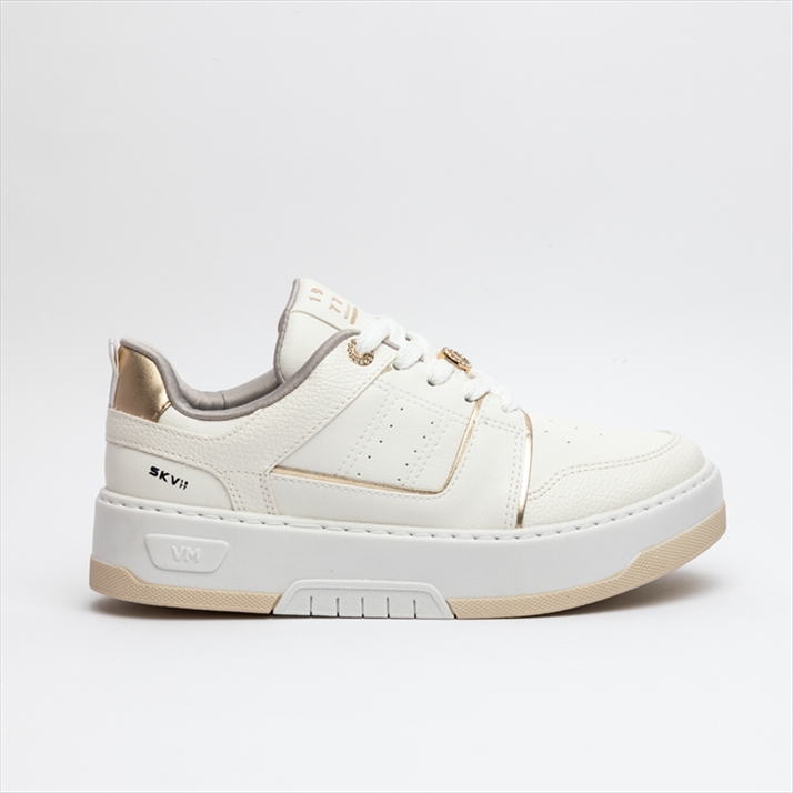 Via Marte Flat Sneakers with Gold Details