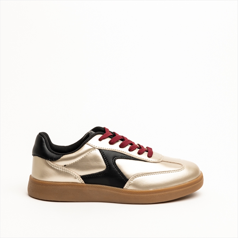 REVERSE metallic sneakers with brown outsole