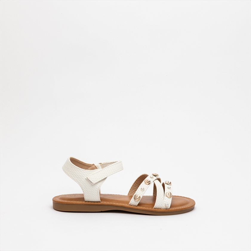 Miss Belgini Velcro Strap Girls Sandals with Decorative details