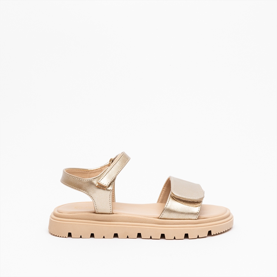Miss Belgini Girls Metallic Velcro Strap Sandals