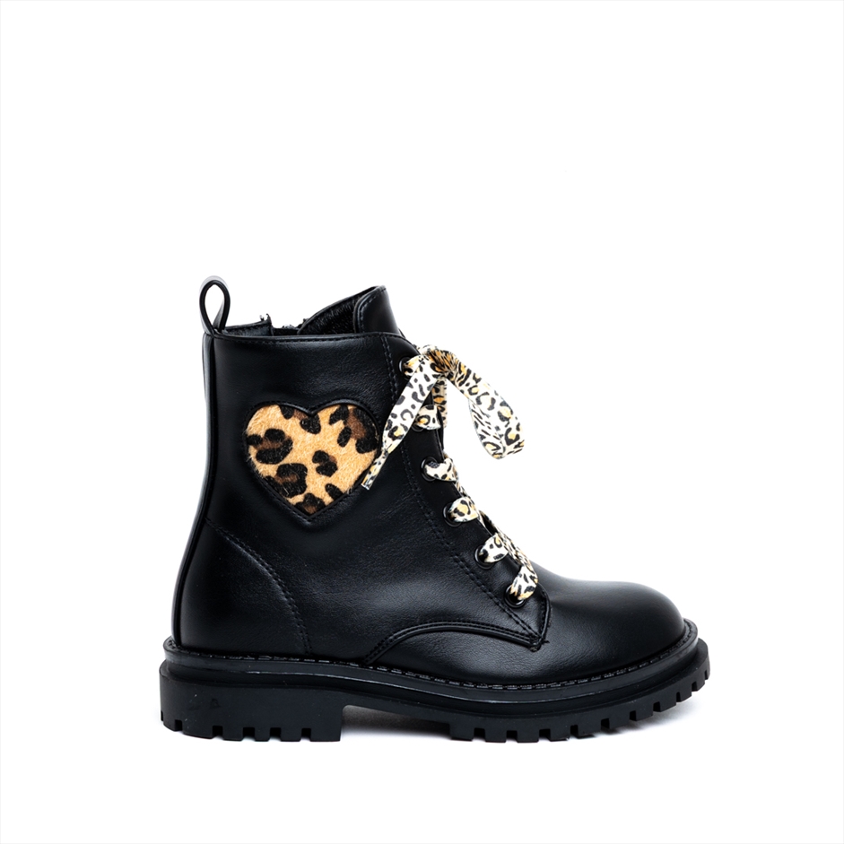 Miss Belgini Girls Boot with Leopard Details
