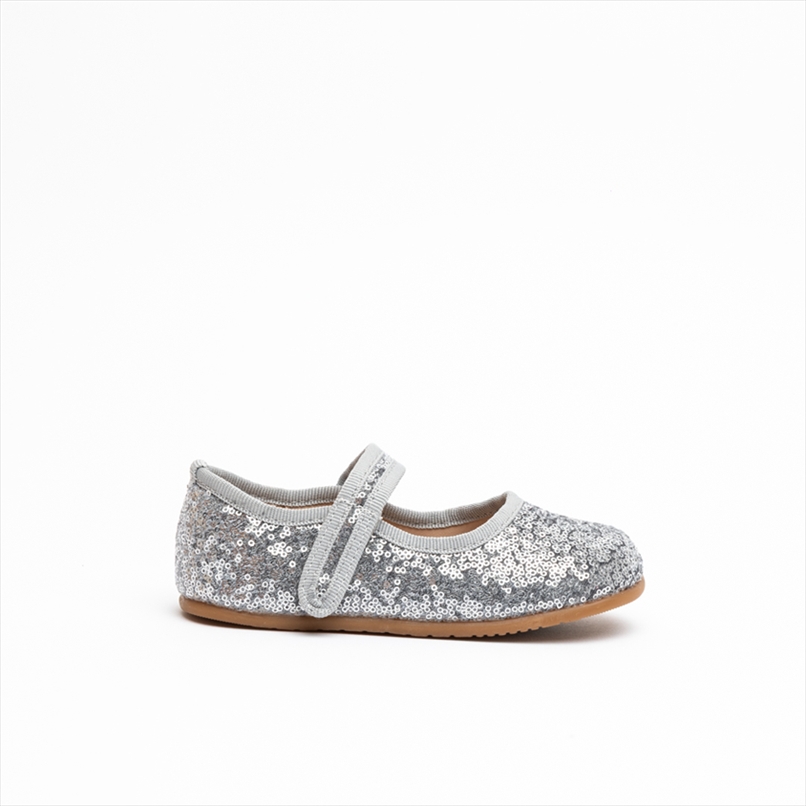 Miss Belgini Girls Sequin Mary Jane Ballerina Shoes with Velcro Strap