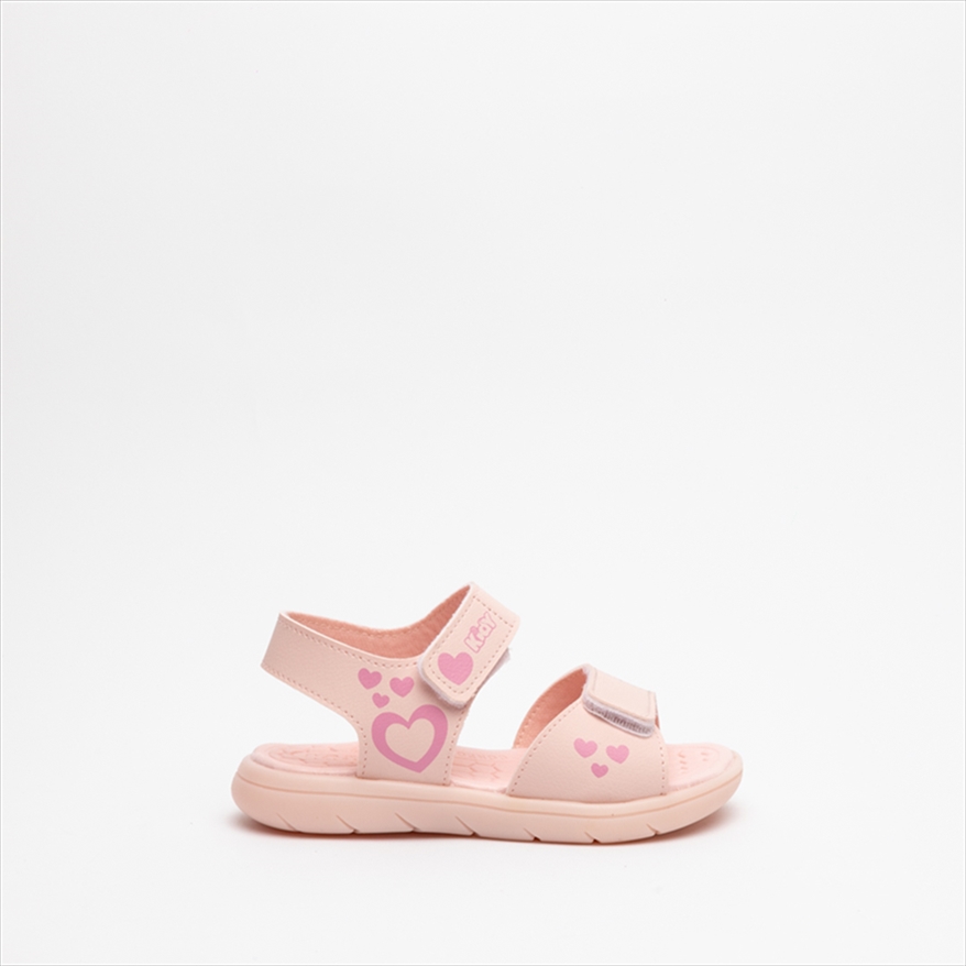 Kidy Girls Sandals with Heart Detail Print