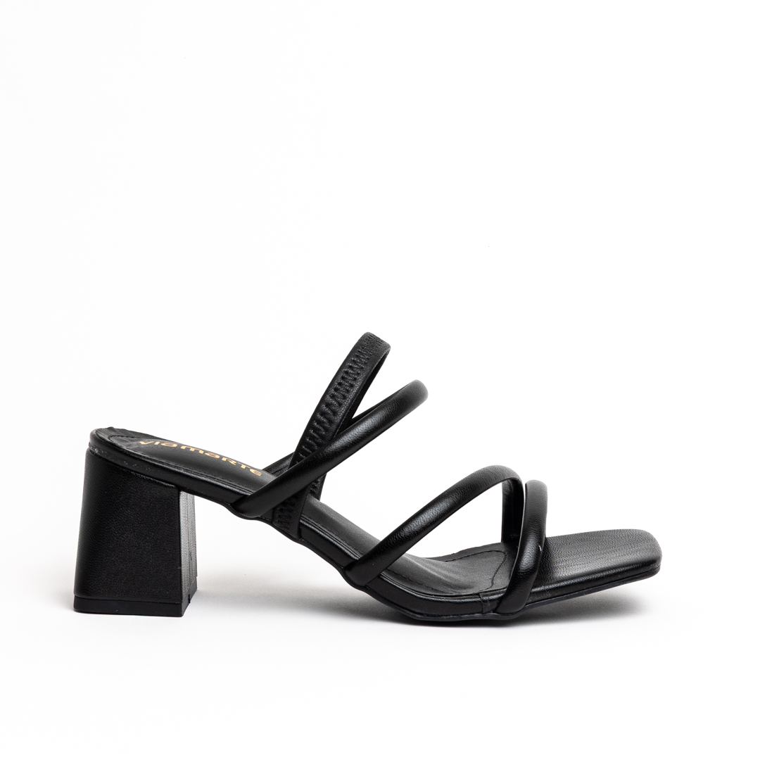 Via Marte Multistrap Low Block Heel Mule Sandals