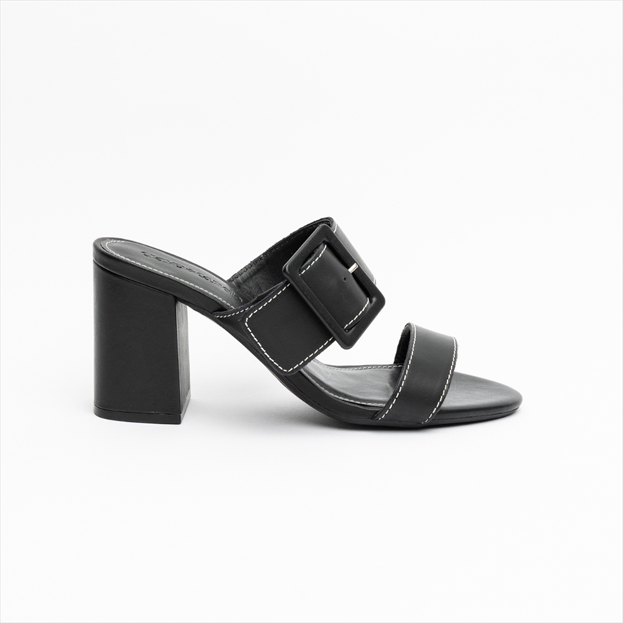 Cravo Canella Premium Mule High Block Heel Sandals with Stylish Buckle
