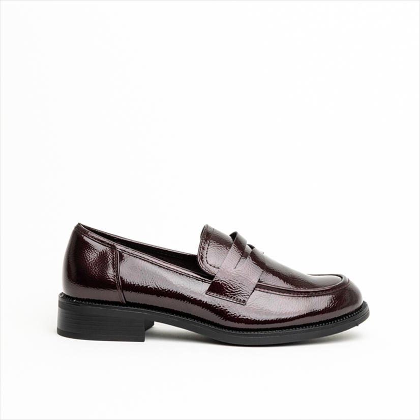 Miss Belgini Glossy Loafer Flat Pumps