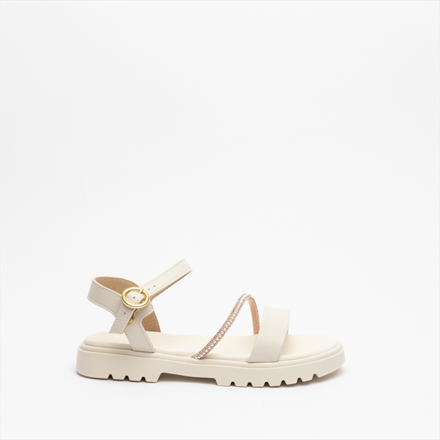 Molekinha Ankle Strap Girls Sandals with Diamante Strap