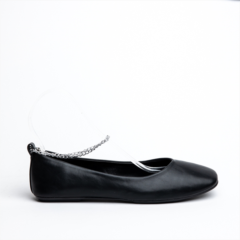 Miss Belgini flat ballet pumps with ankle chain