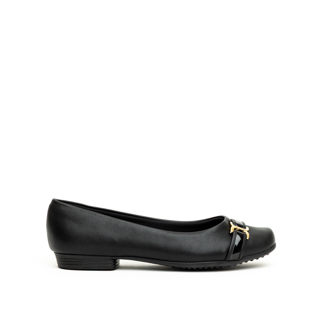 Piccadilly Monochrom Ballerina Flat Pumps with Decorative Detail