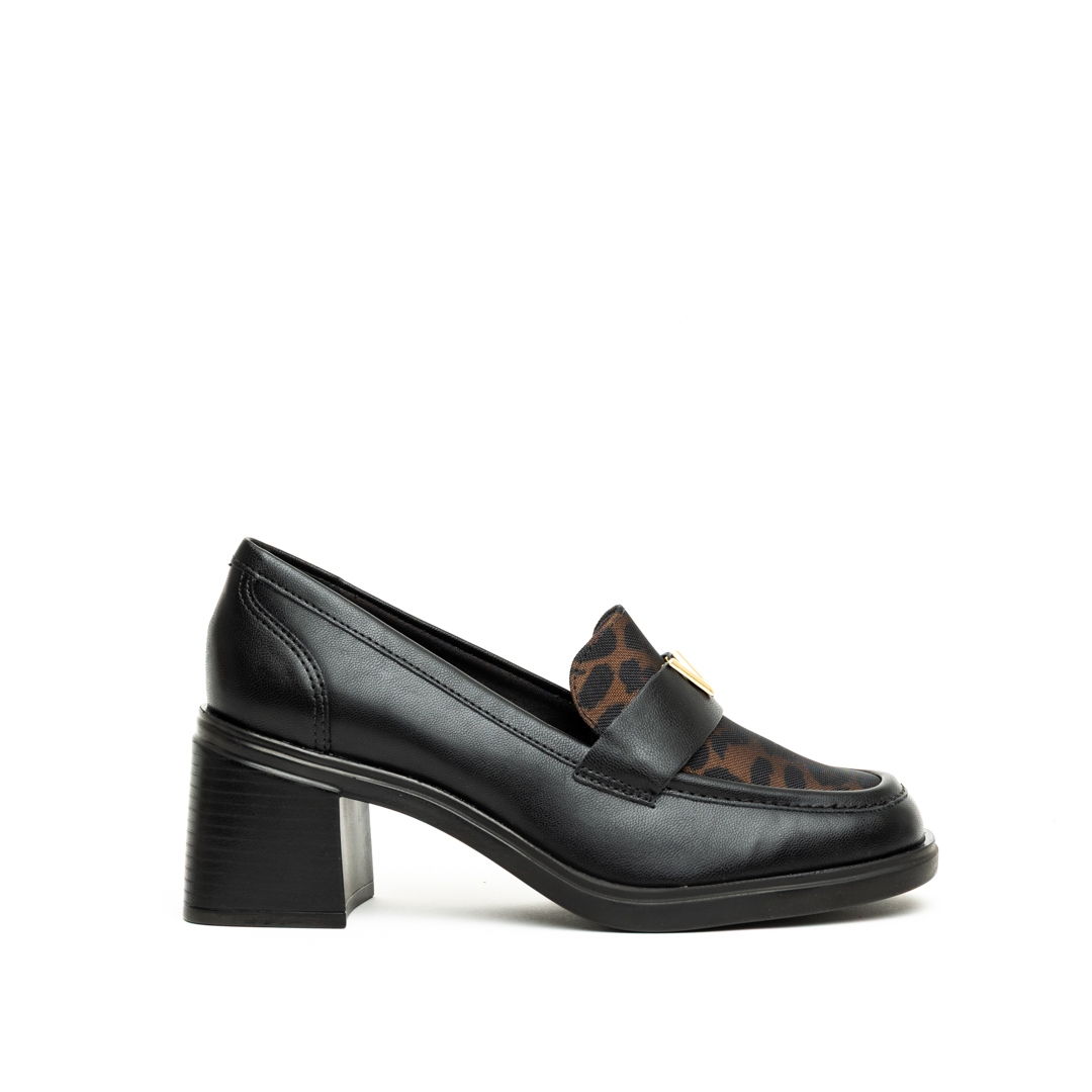 Via Marte Penny Strap Loafer Medium Block Heel Pumps