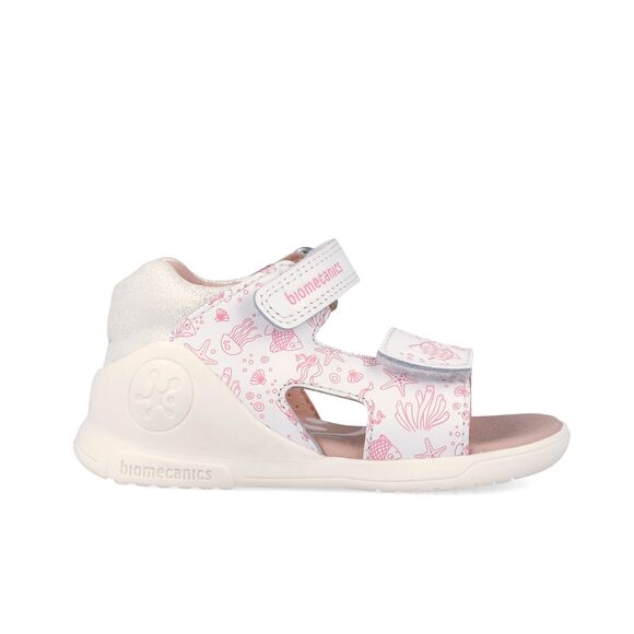 Biomecanics Double Velcro Strap Girls Sandals with Summer Details