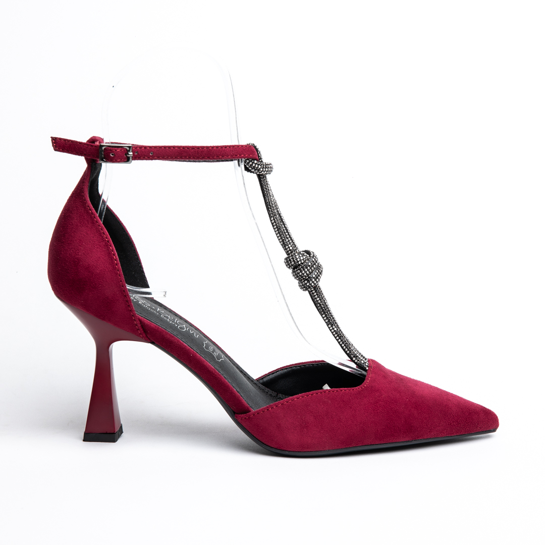 Miss Belgini high heeled pumps with strass embellished upper detail