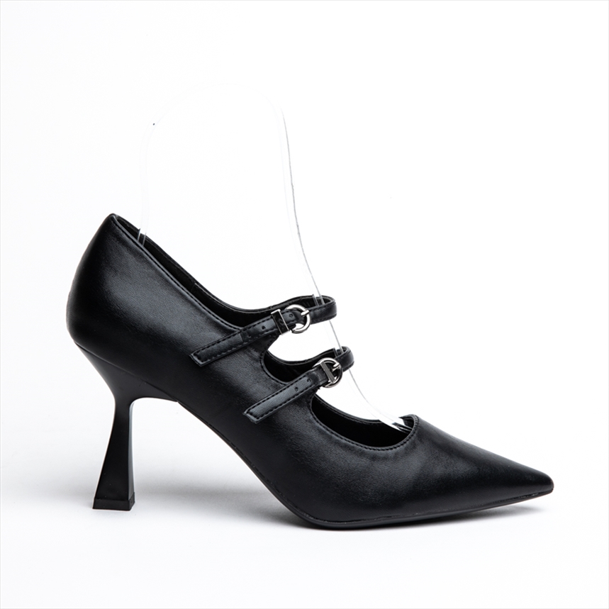 Miss Belgini high heeled pumps with double buckle straps