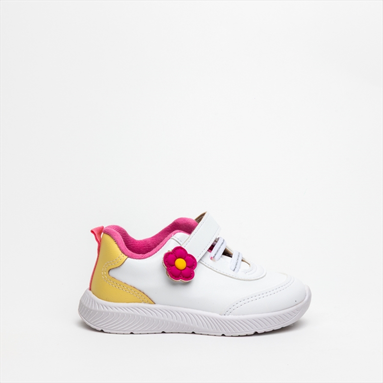 Molekinha Girls Sneakers with Flower Detail on Velcro Strap