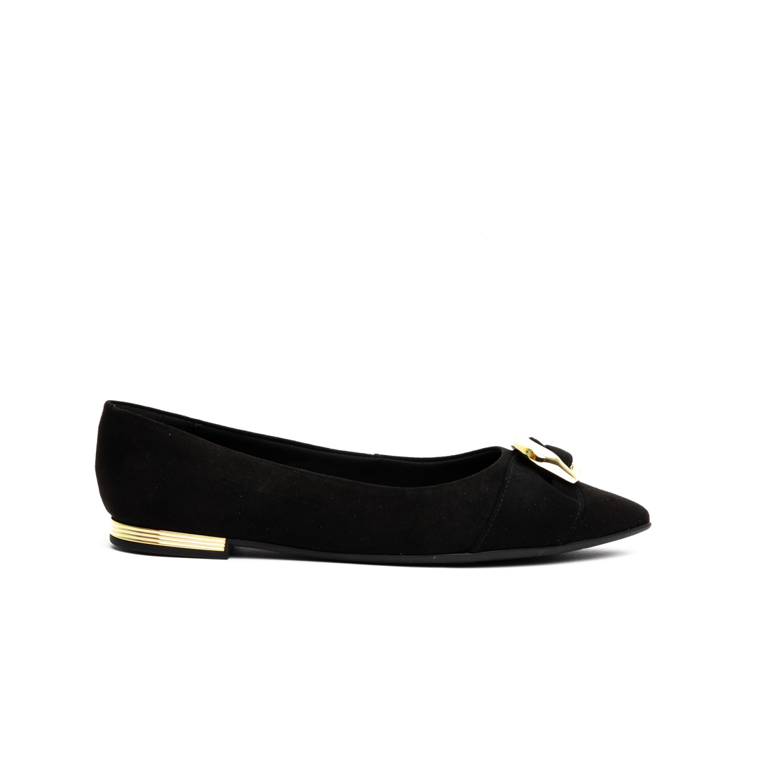 Piccadilly Pointed Ballerina Flat Pumps with Decorative Detaill