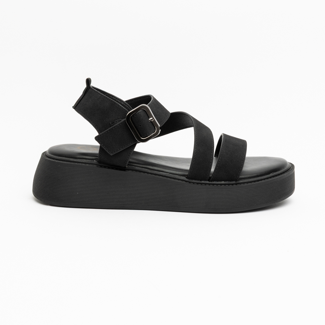 Athenais Wedge Low Sandals with Statement Buckle