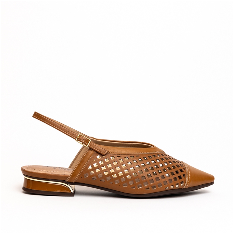 Piccadilly Pointed Fishnet Slingback Pointed Flat Pumps