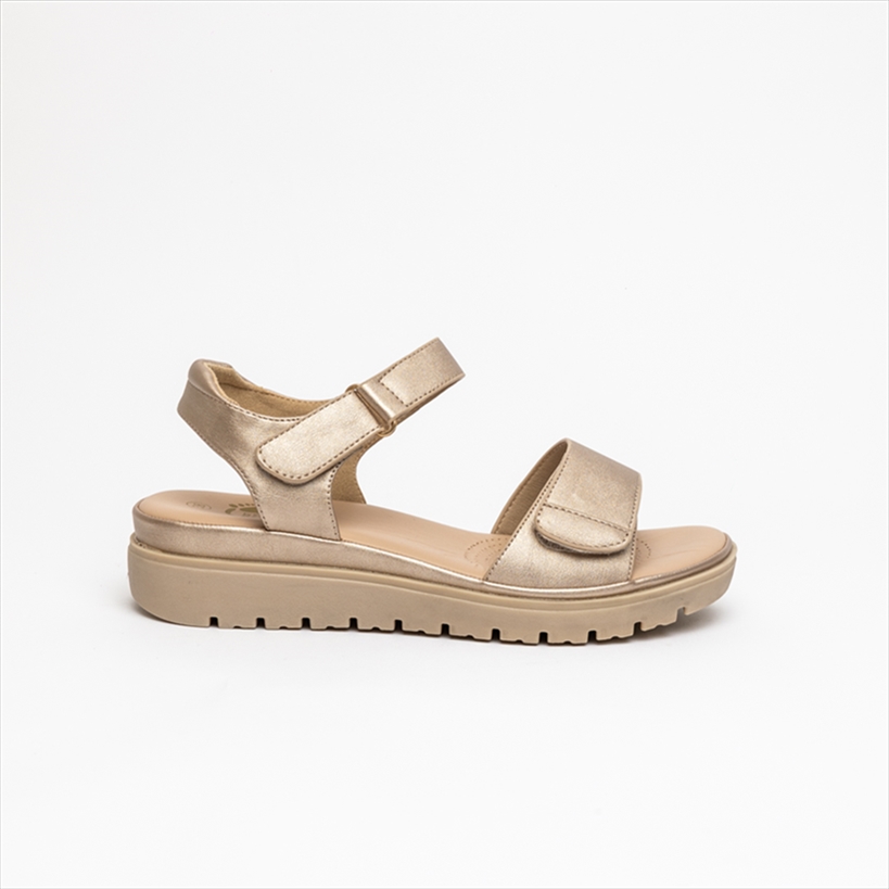 Foot Comfort Velcro Fastening Low Wedge Sandals