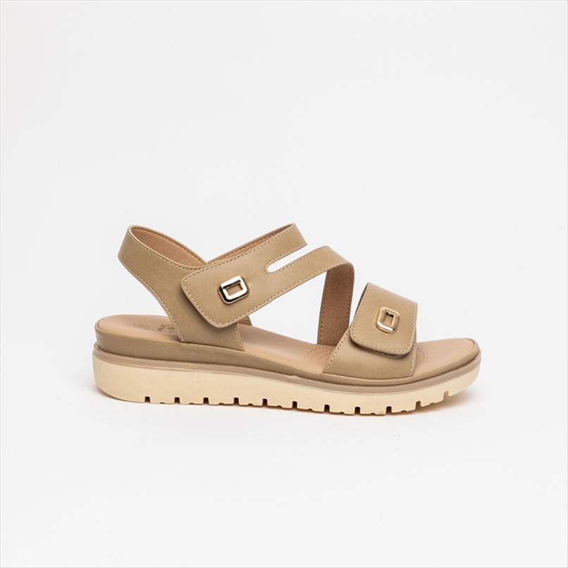 Foot Comfort Cut Out Strap Low Wedge Sandals