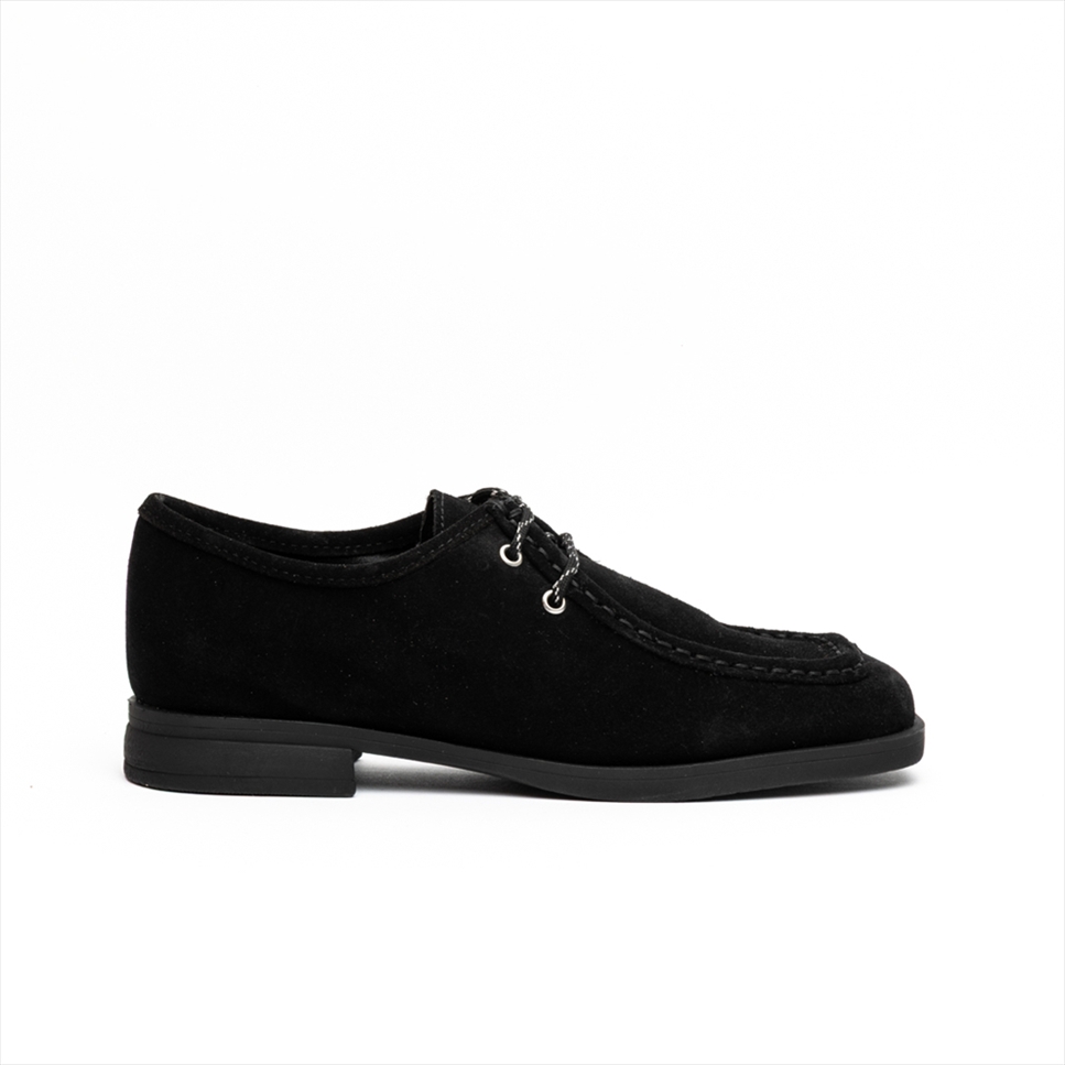 Bottero Premium Suede Moc-Toe Lace-Up Loafers Flat Pumps