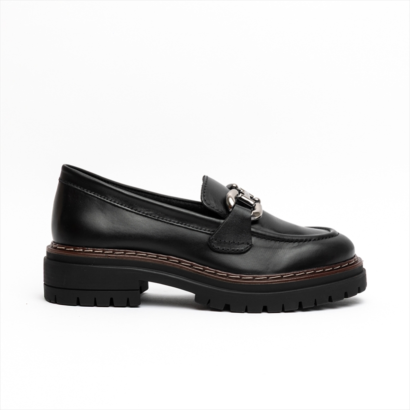 Bottero Premium Modern Loafer Pumps with Horsebit Chain