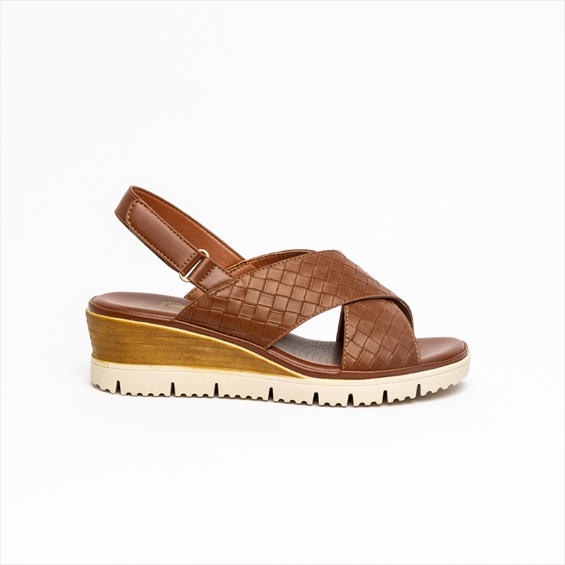 Foot Comfort Cut Out Woven Medium Wedge Sandals