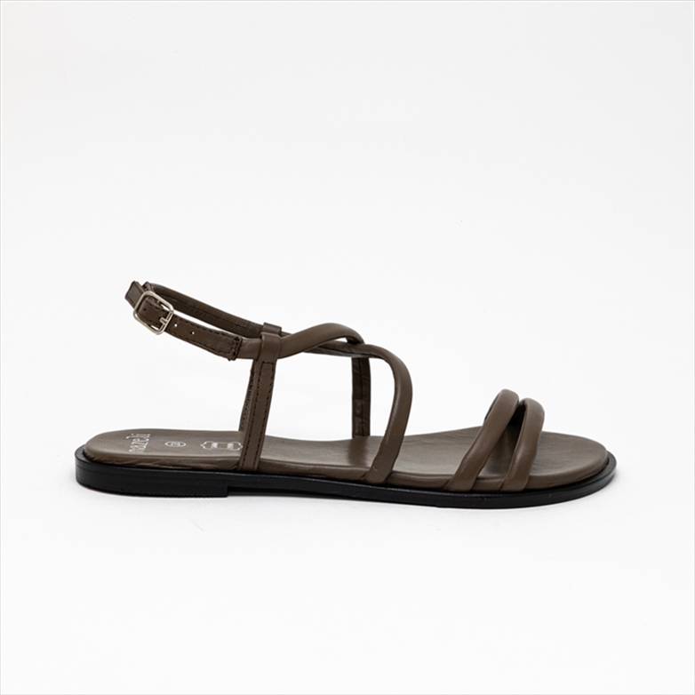 Nazeli Premium Strappy Minimal Ankle Strap Flat Sandals