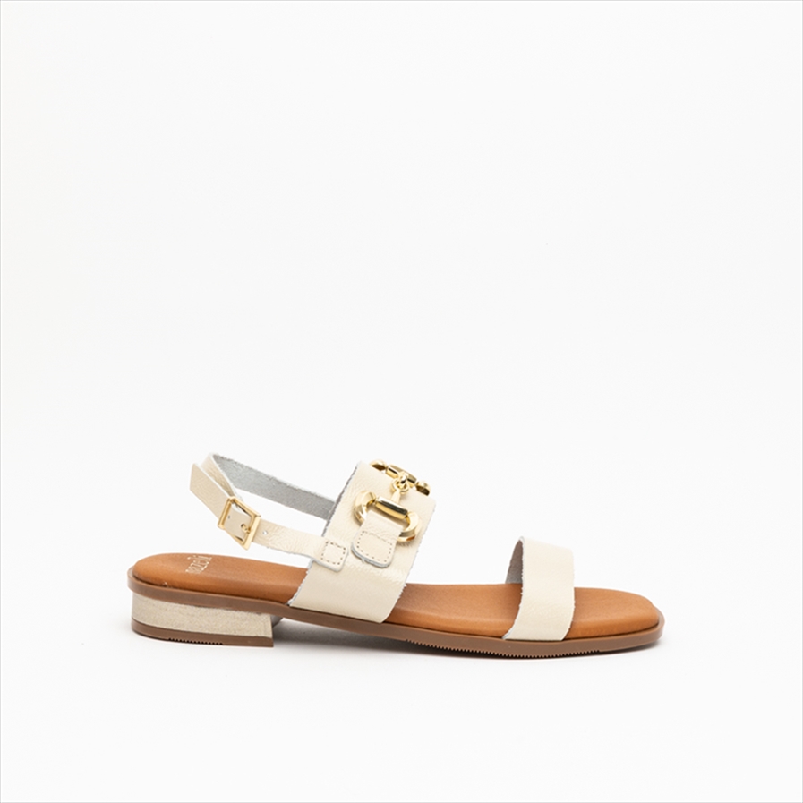 Nazeli Premium Ankle Strap Sandals with Horesbit Chain
