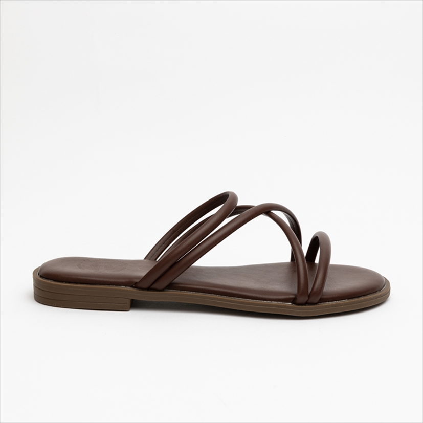 Athenais Minimal Multistrap Flat Sandals