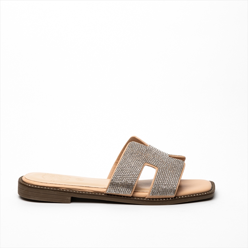 Athenais Flat Sandals with Strass or Denim